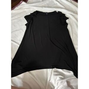 N Touch Black Tunic Top Medium Tie Sleeve Casual Flowy‎